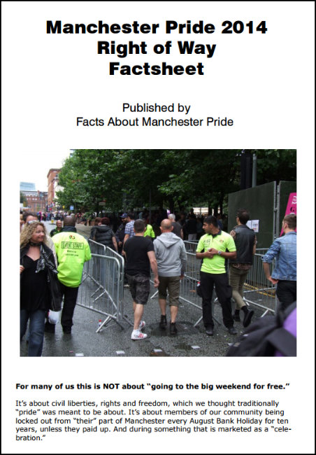 Factsheet about your right of access to premises via public streets during Manchester Pride