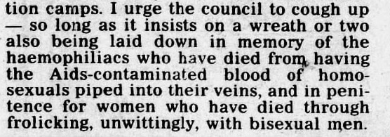 Manchester Evening News columnist on AIDS