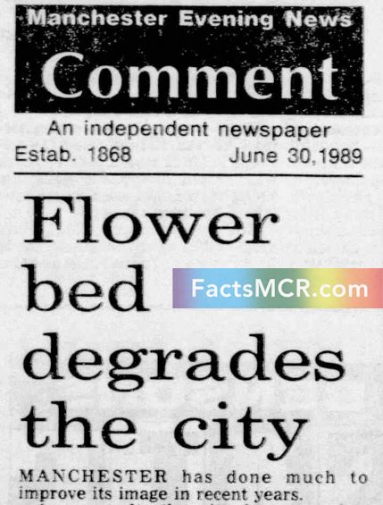 News headline: flower bed degrades city